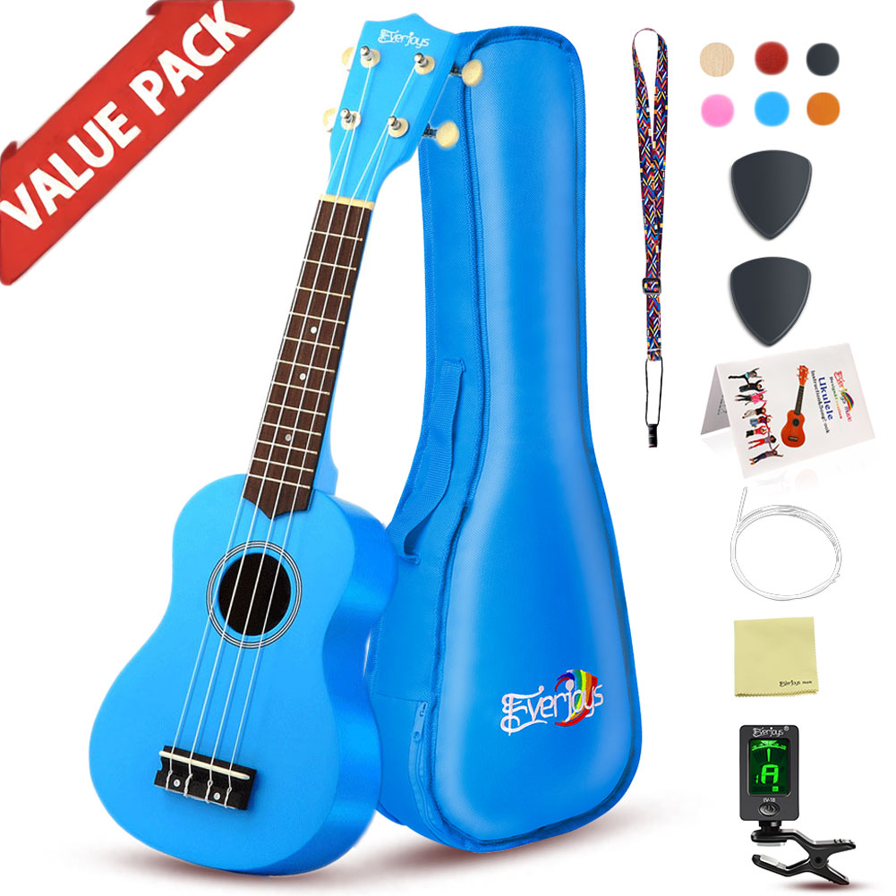 Sopraanon Ukulele-aloittelijapakkaus-21 tuumaa w / keikalla varustetun kappalekirjan digitaaliviritin