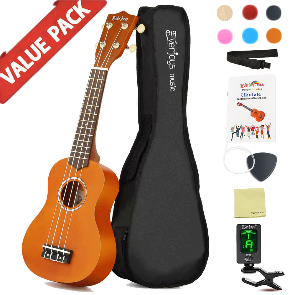 Sopraanon Ukulele-aloittelijapakkaus-21 tuumaa w / keikalla varustetun kappalekirjan digitaaliviritin