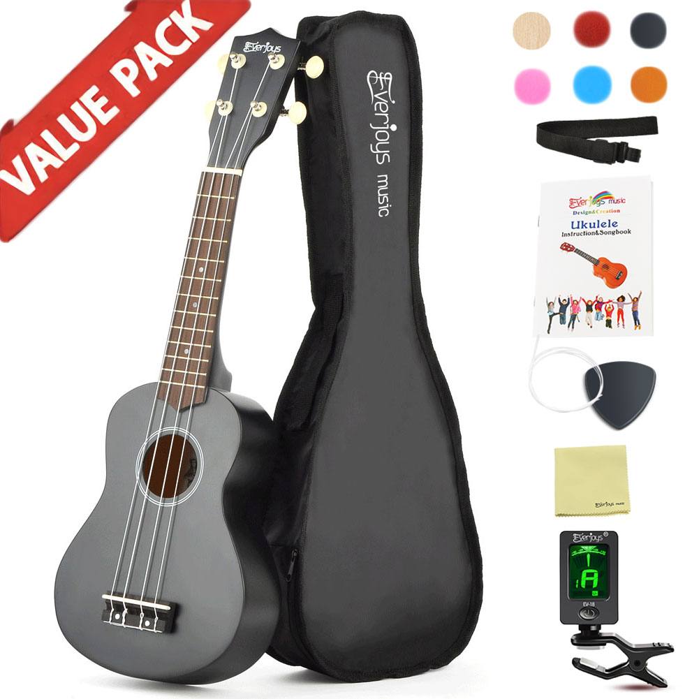 Sopraanon Ukulele-aloittelijapakkaus-21 tuumaa w / keikalla varustetun kappalekirjan digitaaliviritin